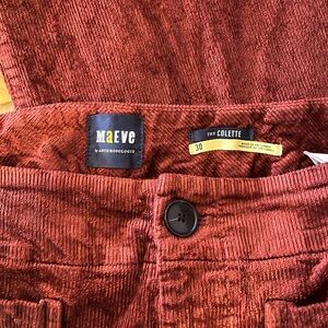 Maeve Colette Cropped Wideleg Corduroy Pants